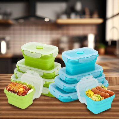 Ανθεκτικά πτυσσόμενα δοχεία σιλικόνης χωρίς BPA (4 μεγέθη) | POPLATE