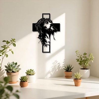 Μοντέρνος μεταλλικός σταυρός τοίχου | JESUMET